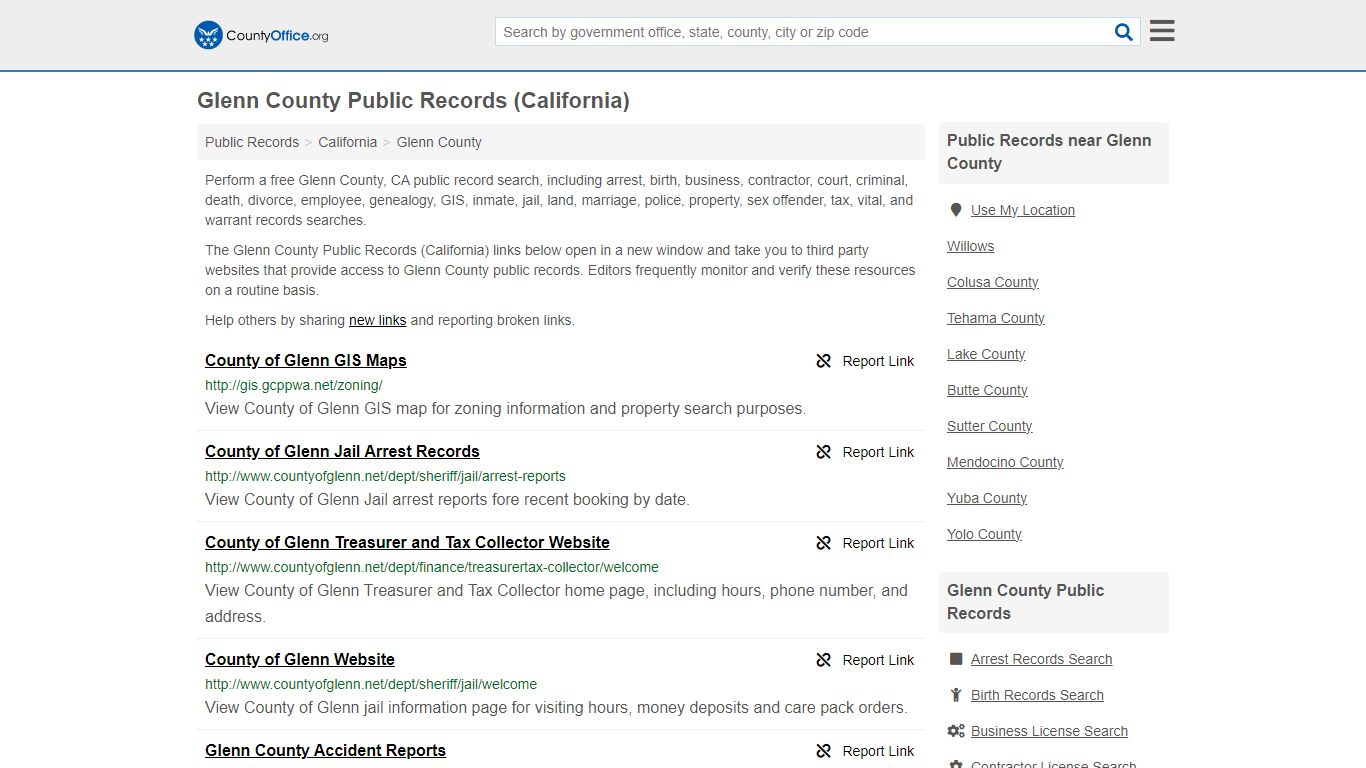 Glenn County Public Records (California) - County Office