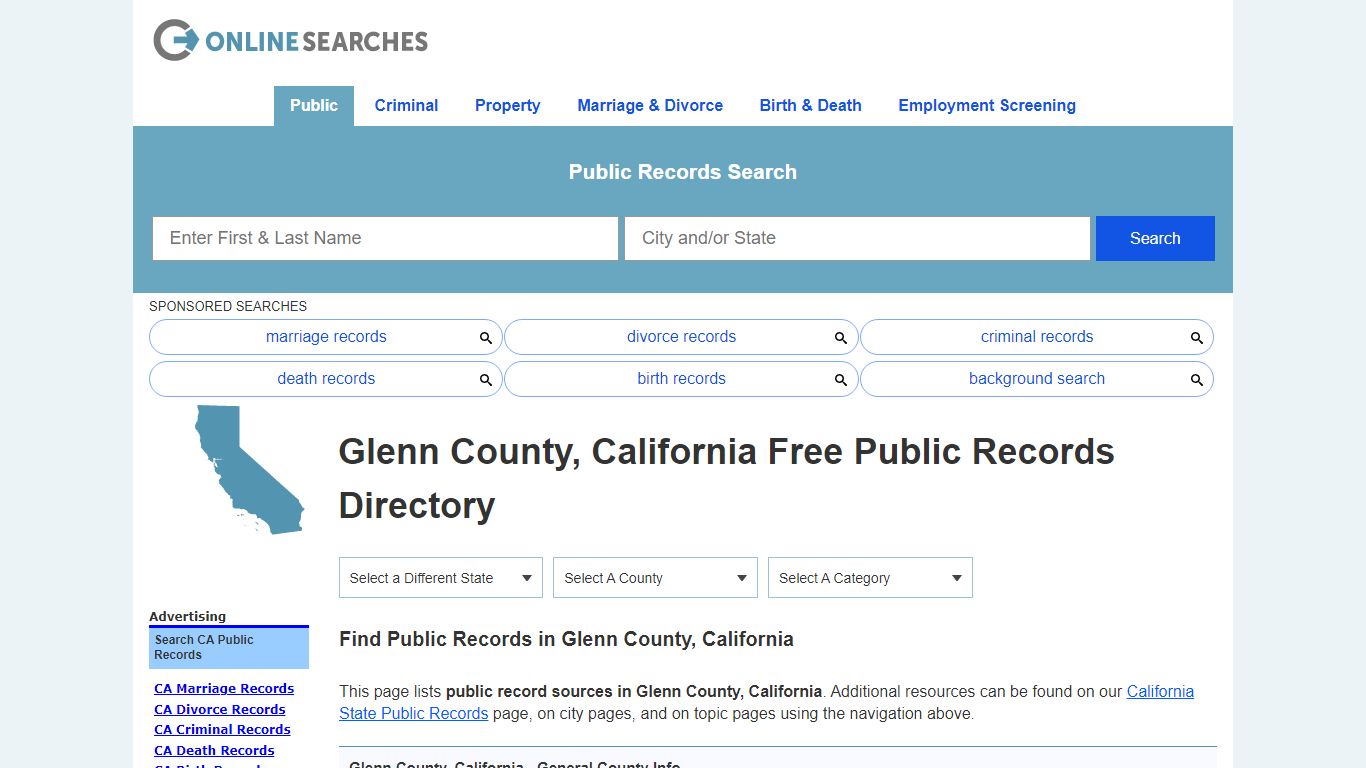 Glenn County, California Public Records Directory