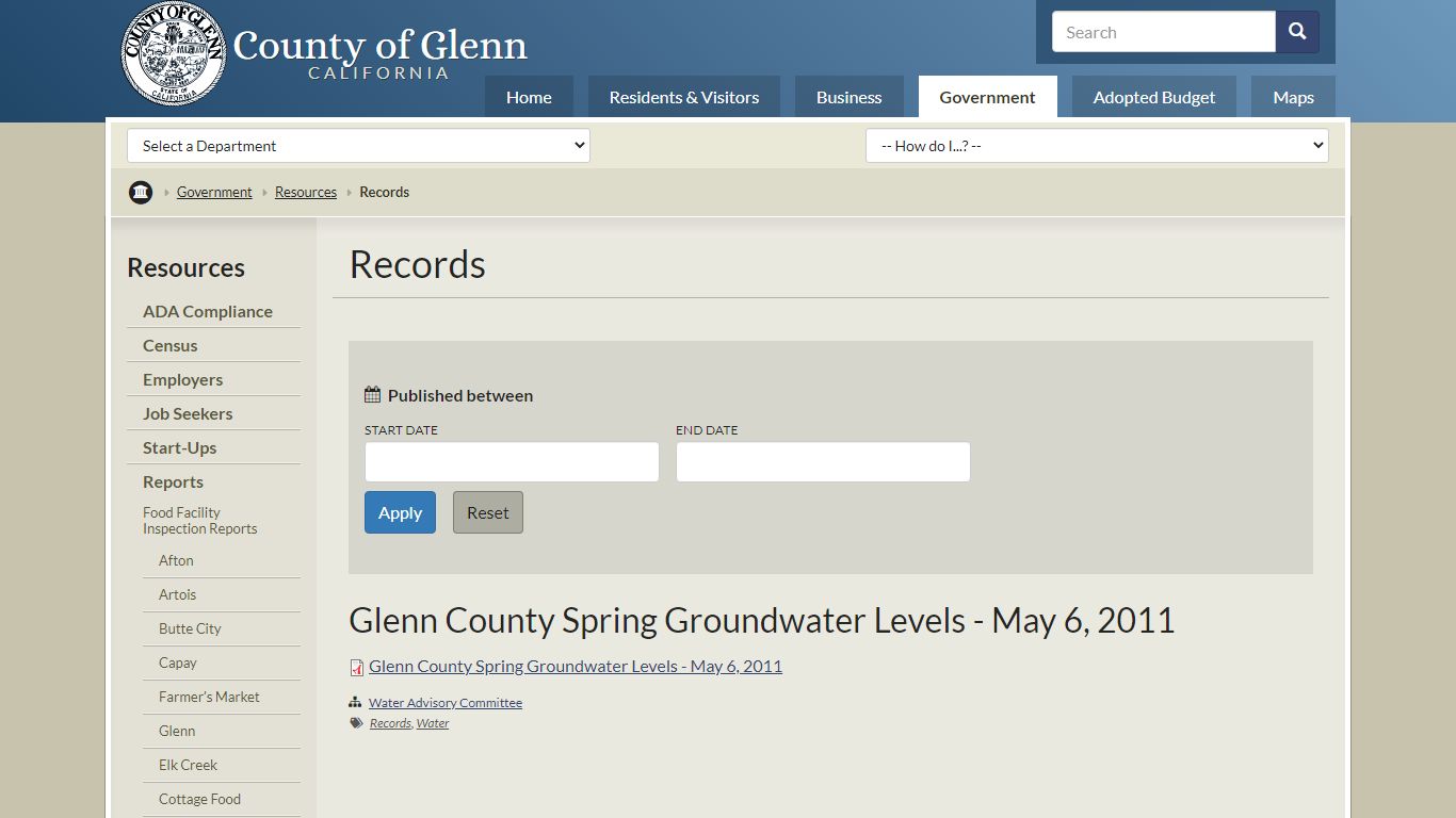 Records | County of Glenn